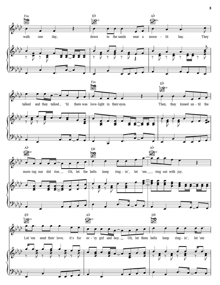 Let The Bells Keep Ringing Piano, Vocal, Guitar scores gallery preview page 3