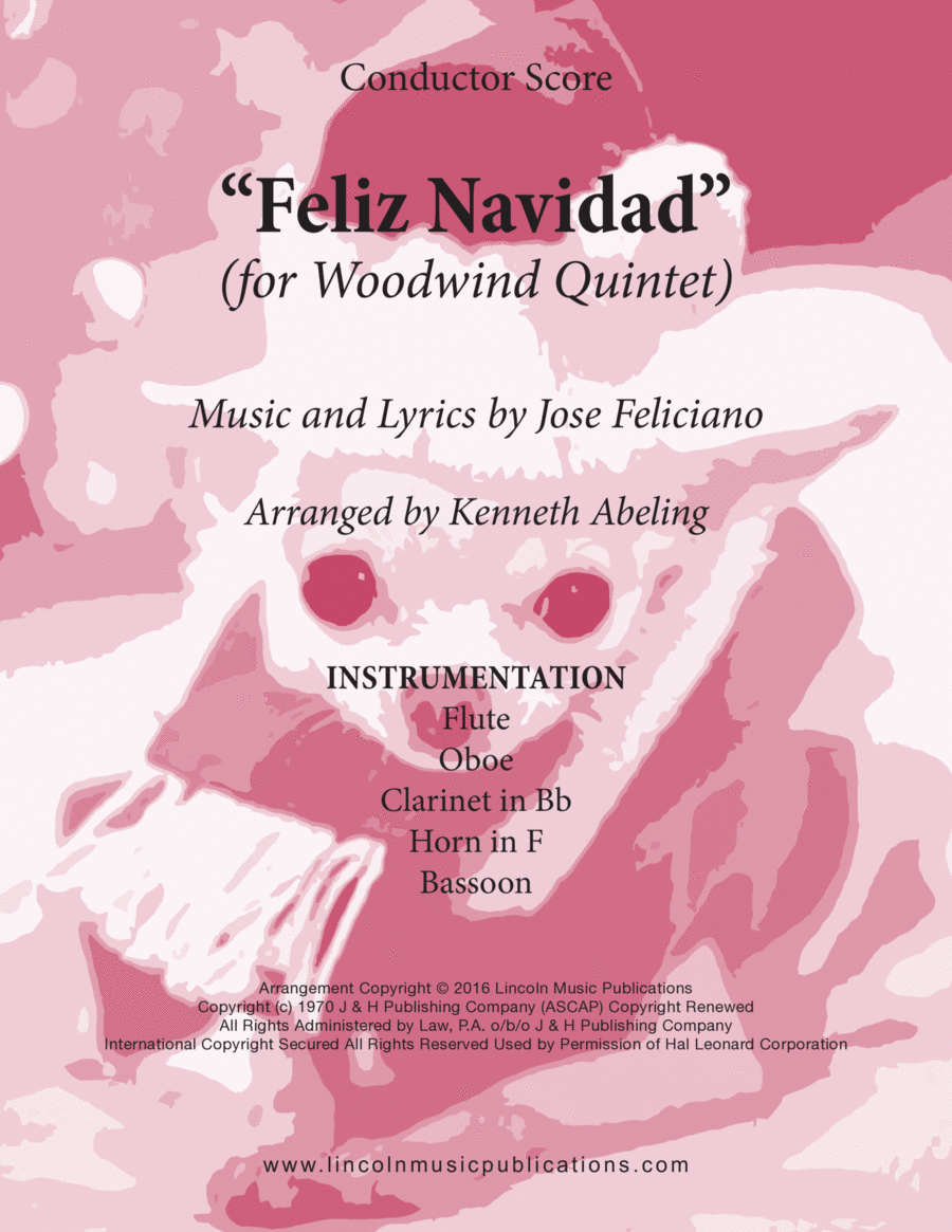 Feliz Navidad Woodwind Quintet scores gallery preview page 1