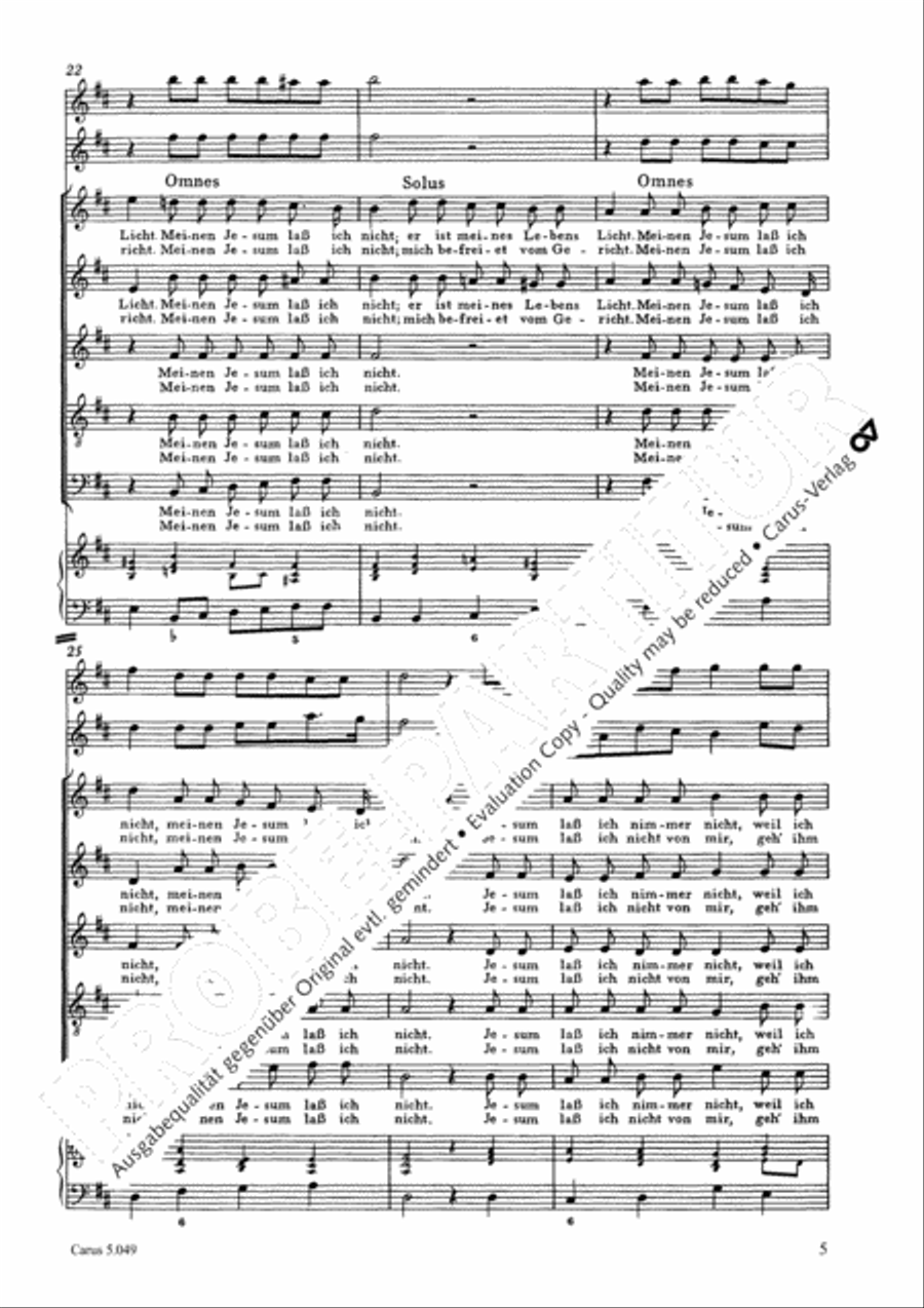 My Lord Jesus I'll not leave (Meinen Jesum lass ich nicht) SSATB scores gallery preview page 6
