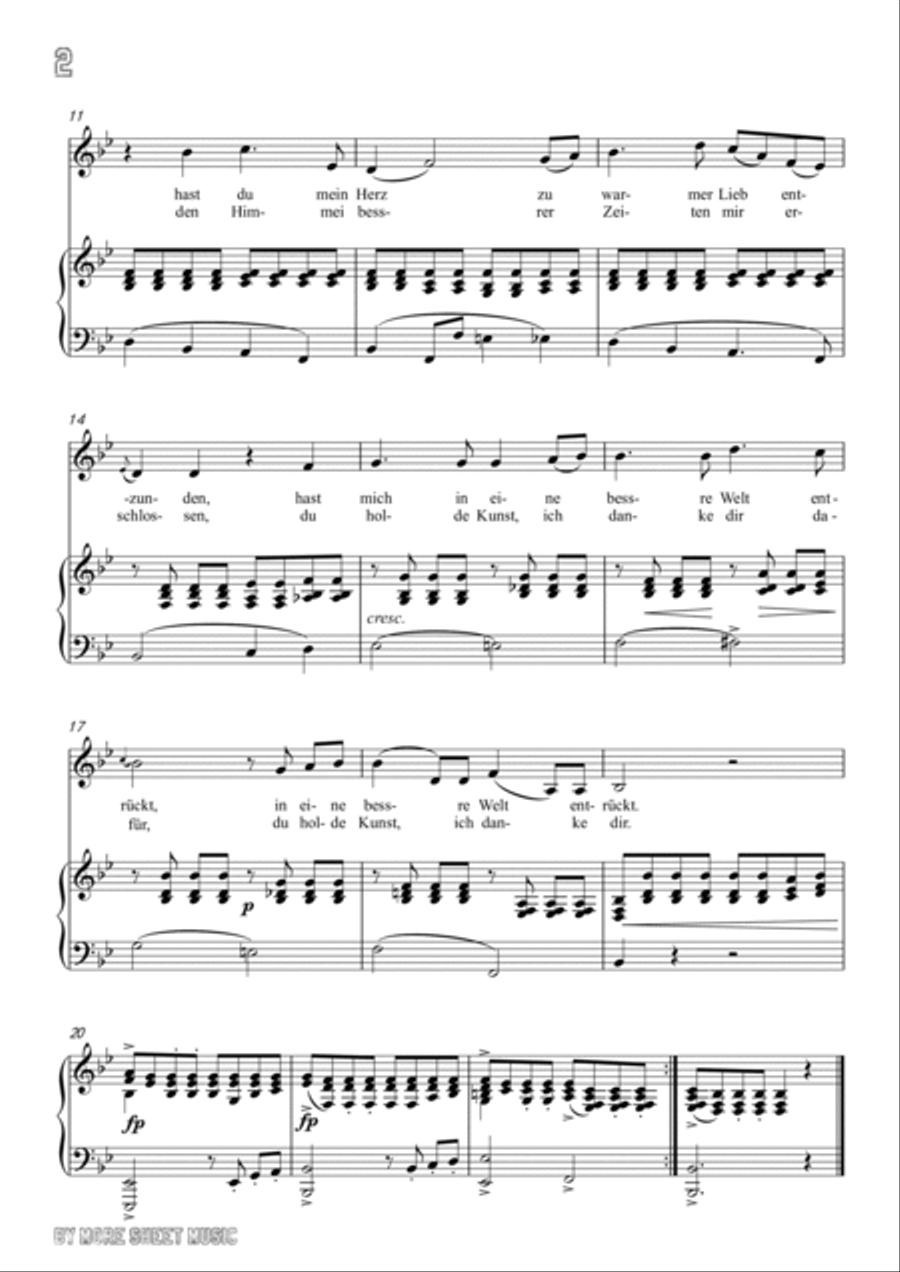 Schubert-An die Musik inbB for Vocal and Piano Voice scores gallery preview page 3