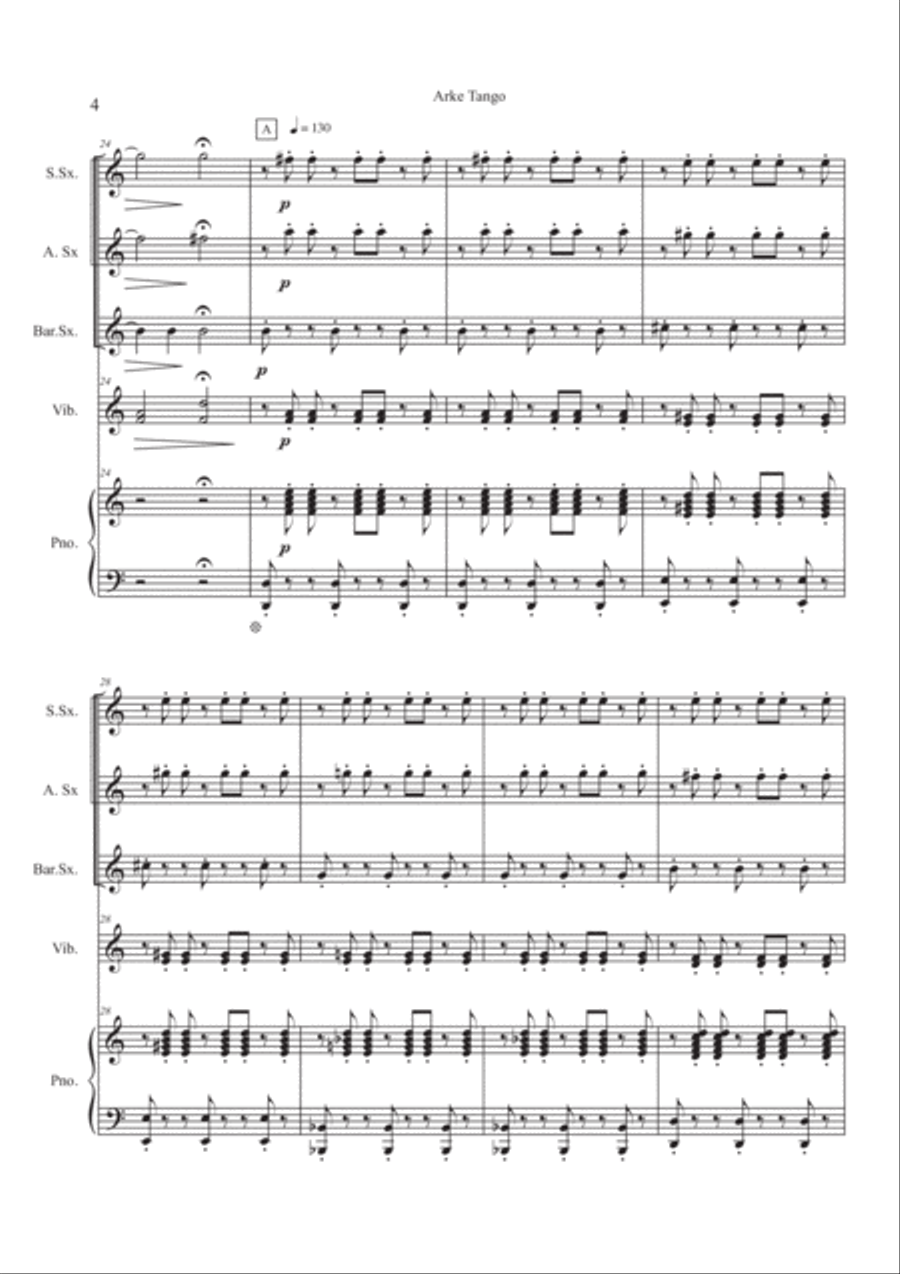 Arke Tango (score) Arke Tango (score) Small Ensemble scores gallery preview page 4