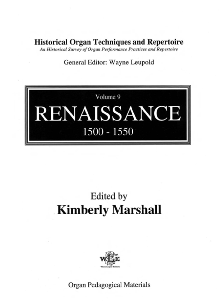Historical Organ Techniques and Repertoire, Volume 9: Renaissance, 1500-1550 Organ scores gallery preview page 1