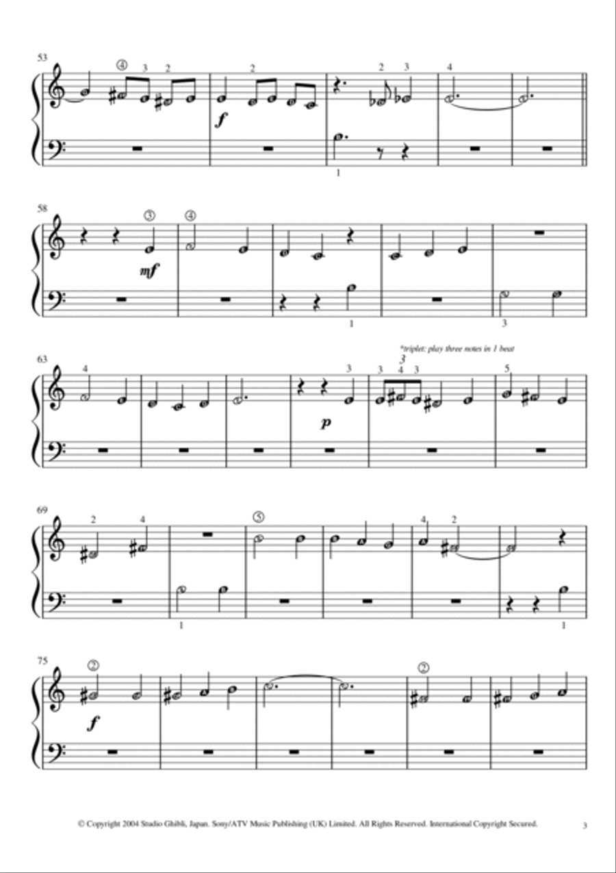 Merry-go-round Of Life Easy Piano scores gallery preview page 3