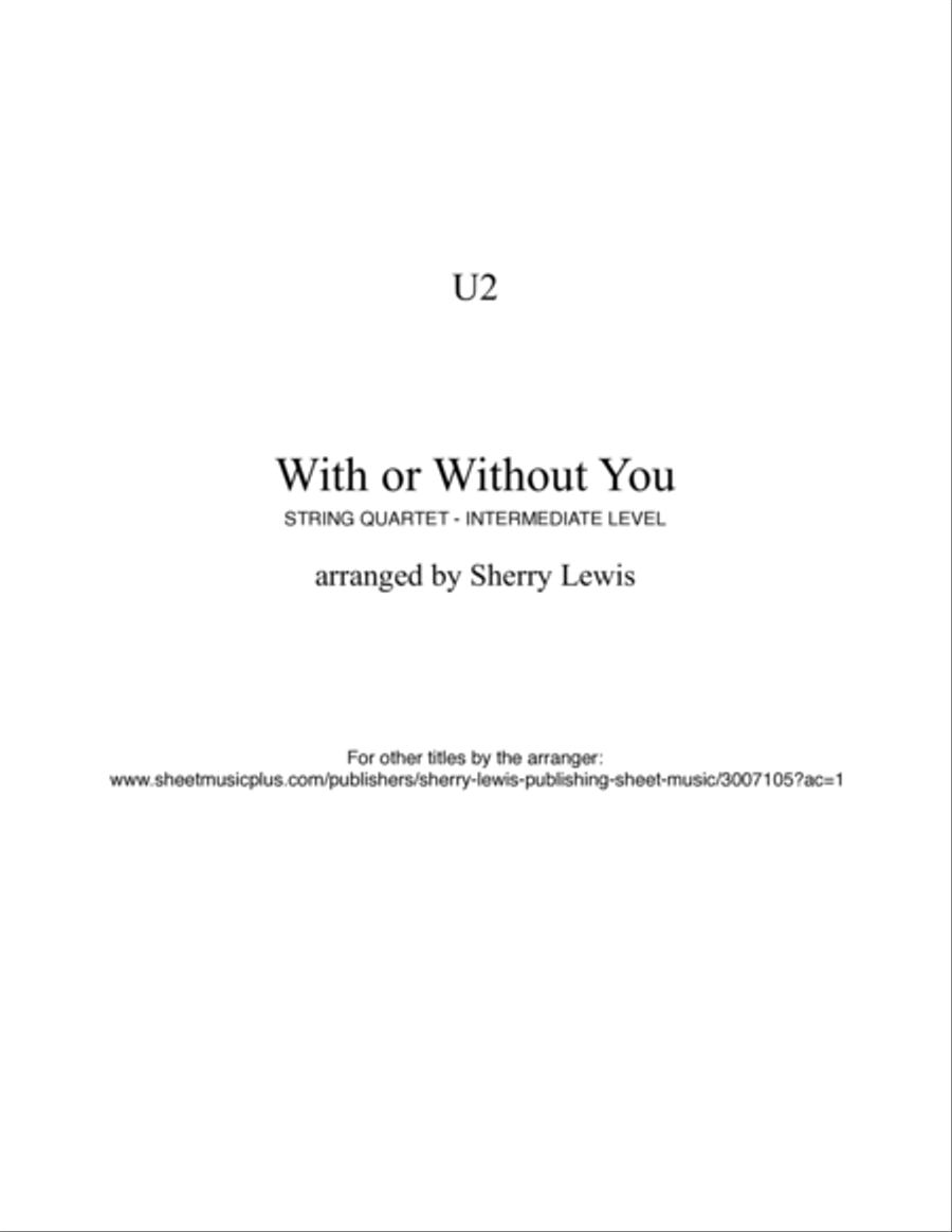 With Or Without You String Quartet scores gallery preview page 2