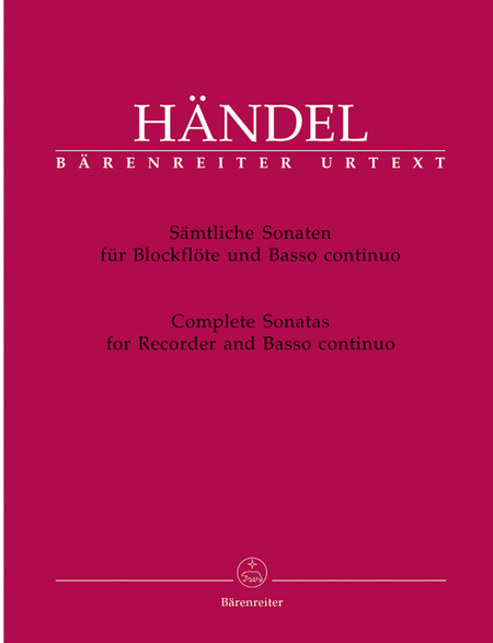 Samtliche Sonaten fur Blockfkote und Basso continuo - Complete Sonatas for Recorder and Basso continuo