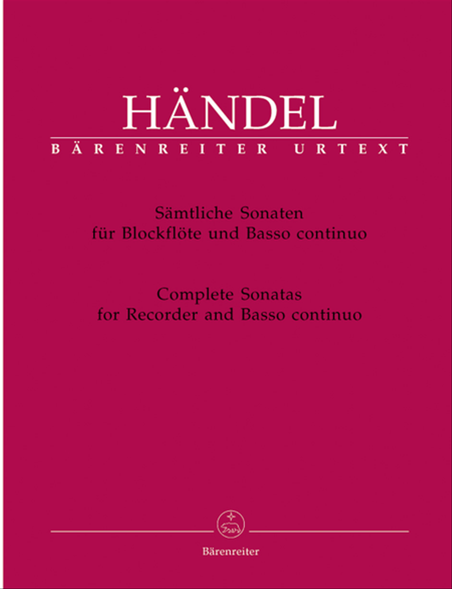 Sämtliche Sonaten für Blockflöte und Basso continuo Recorder scores gallery preview page 1