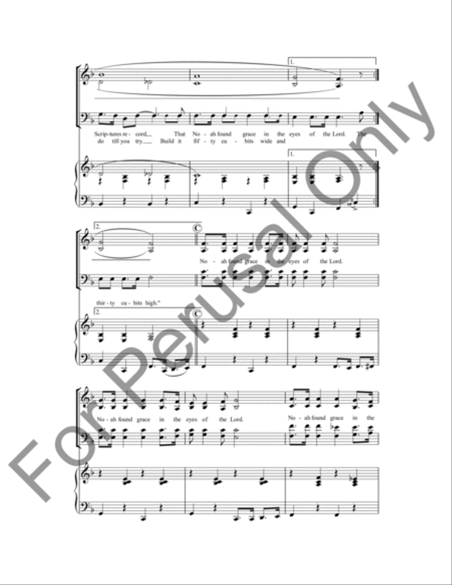 Noah Found Grace In The Eyes Of The Lord 4-Part scores gallery preview page 4