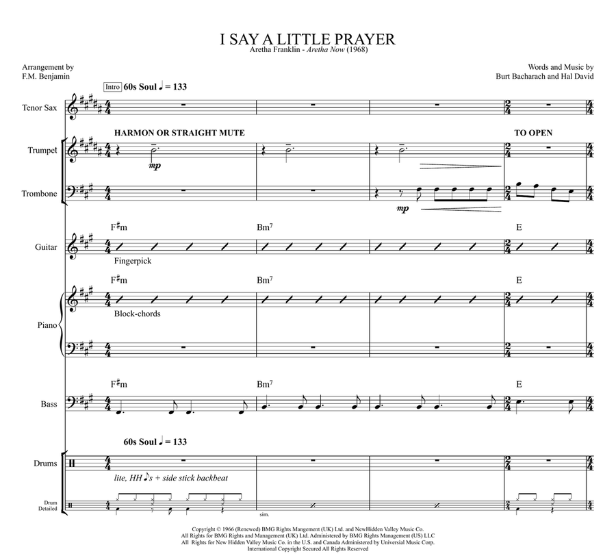 I Say A Little Prayer Cover Band scores gallery preview page 1