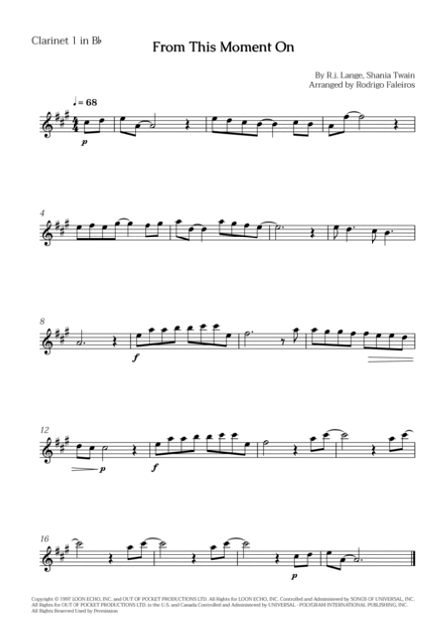 From This Moment On Clarinet Duet scores gallery preview page 2