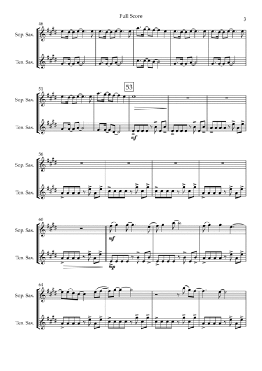 Without You Without You Tenor Saxophone scores gallery preview page 3
