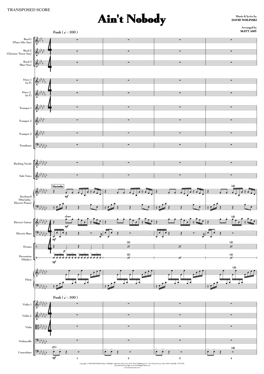 Ain't Nobody Ain't Nobody Full Orchestra scores gallery preview page 1