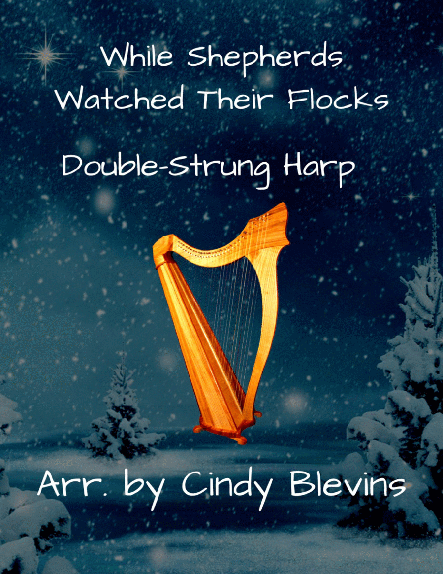 While Shepherds Watched Their Flocks, for Double-Strung Harp Harp scores gallery preview page 1