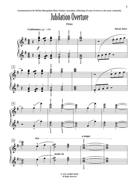 Jubilation Overture - Piano Duet (1 Piano, 4 Hands)