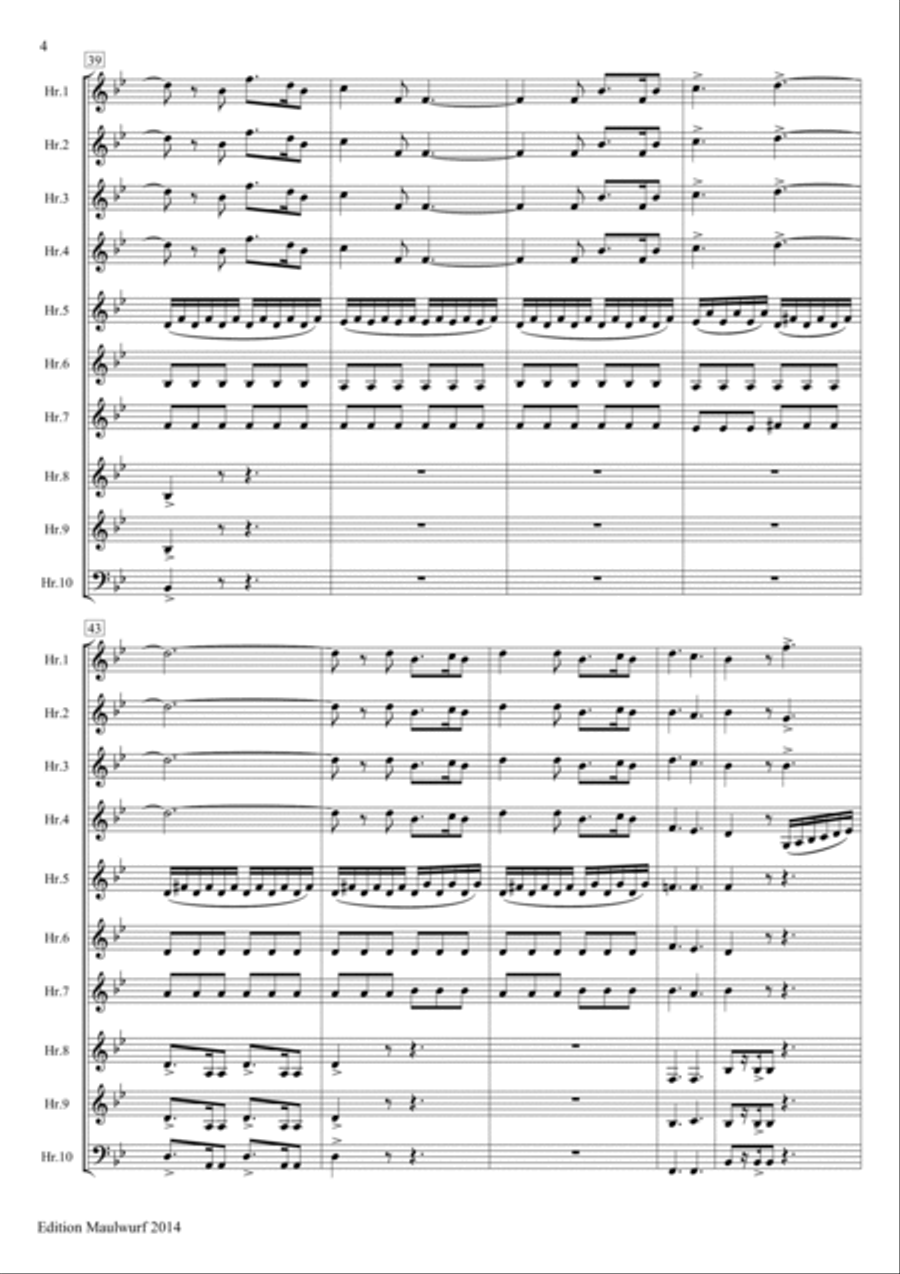 Prelude and Les Chasseresses Horn scores gallery preview page 6