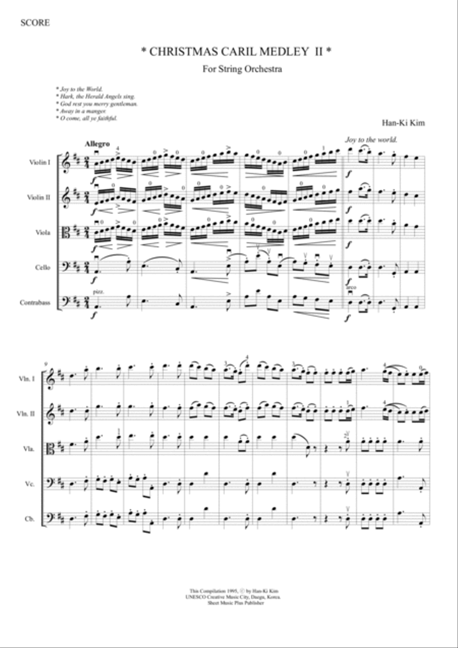 Christmas Carol Medley II (For String Orchestra) String Orchestra scores gallery preview page 2