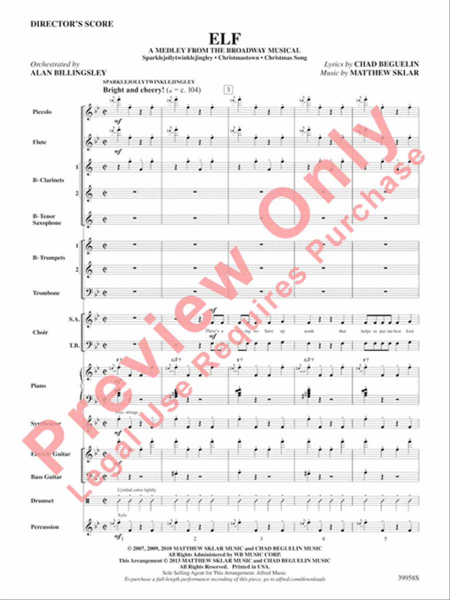 Elf: A Medley from the Broadway Musical Choir scores gallery preview page 2