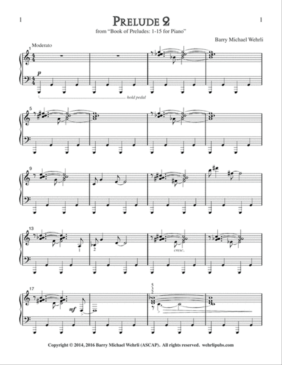 Prelude 2 from "Book of Preludes: 1-15 for Piano" image number null