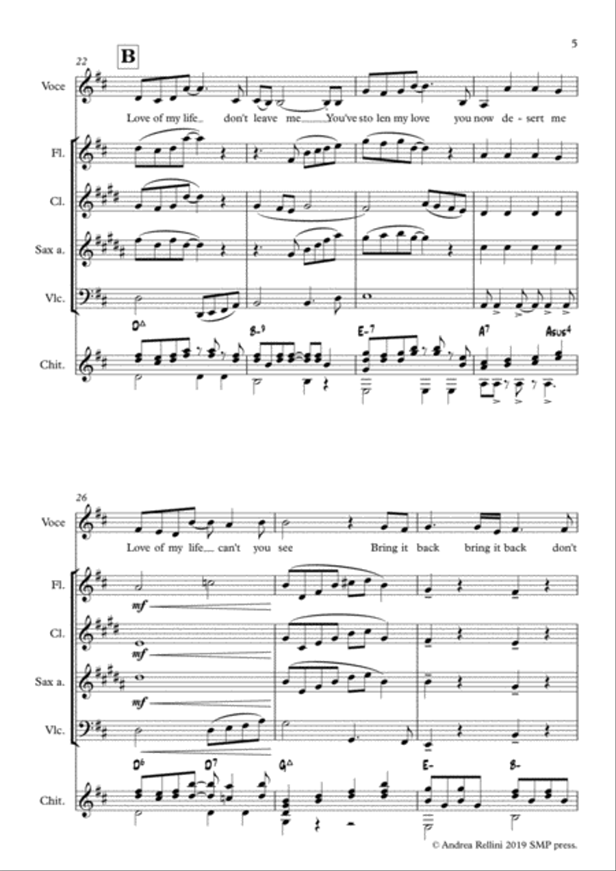 Love Of My Life Love Of My Life Small Ensemble scores gallery preview page 5