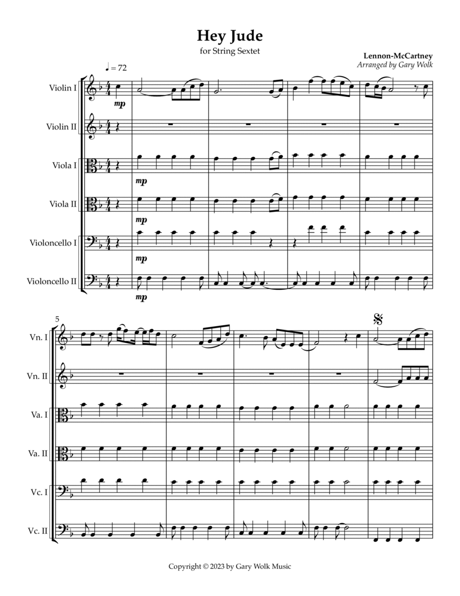 Hey Jude Cello scores gallery preview page 1