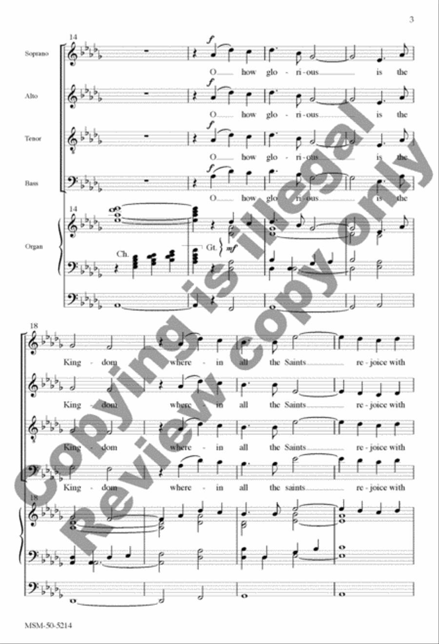 O How Glorious Is the Kingdom (Choral Score) Divisi scores gallery preview page 16