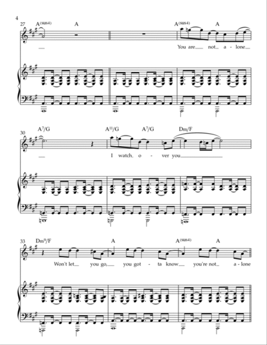 Not Alone Piano, Vocal, Guitar scores gallery preview page 4