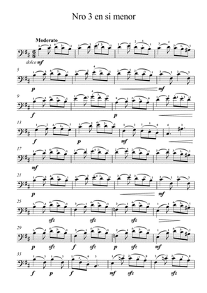 piezas breves para cello solo. nro 3 en si menor
