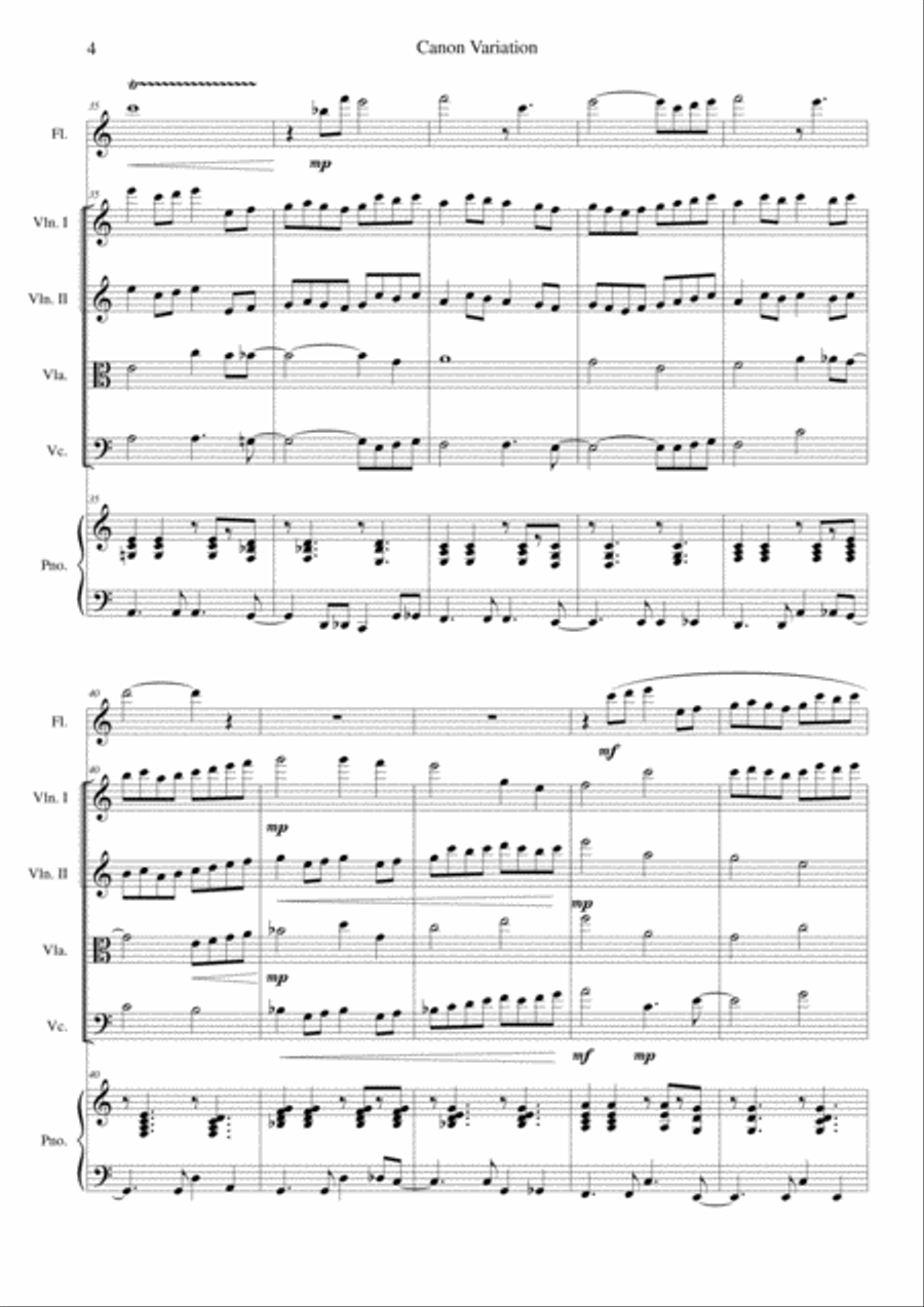Canon Variation (Jazz Version) Orchestra scores gallery preview page 4