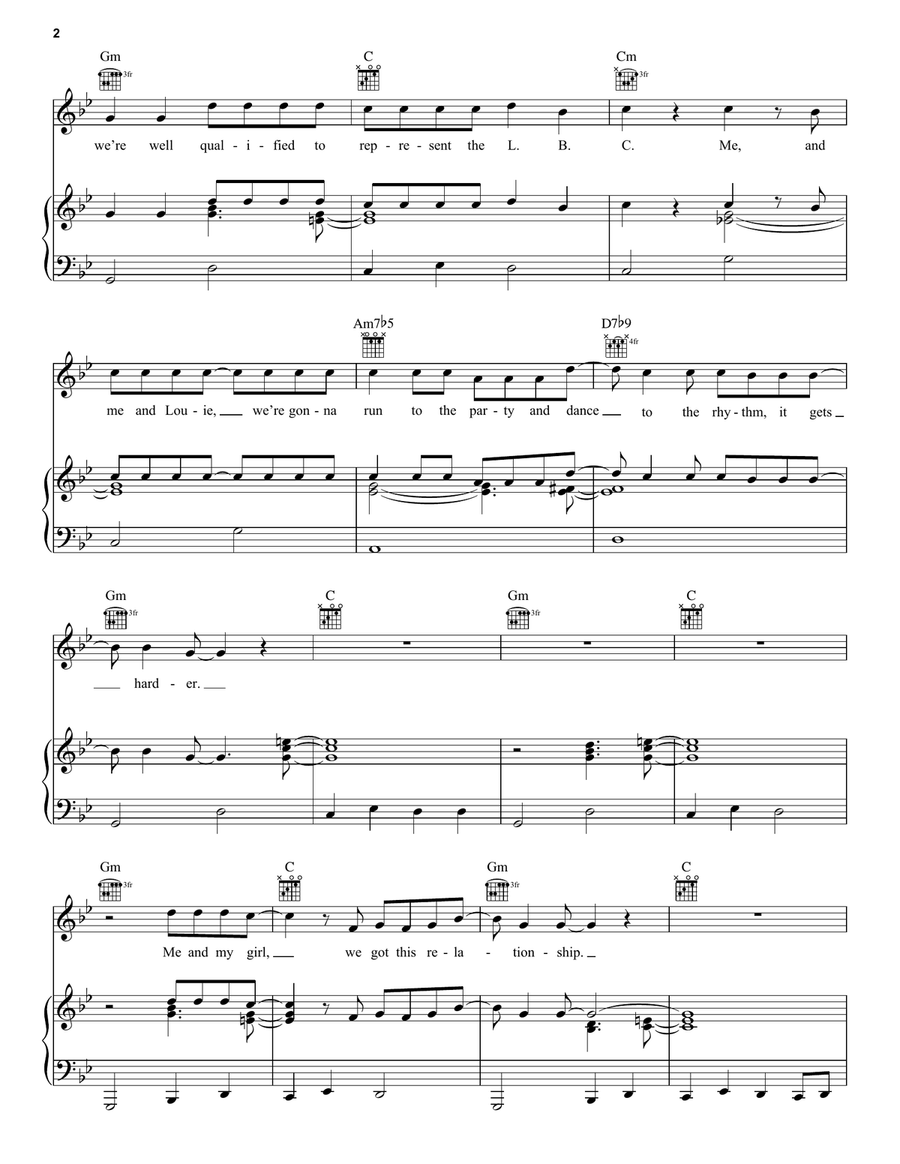 Doin' Time Piano, Vocal, Guitar scores gallery preview page 2