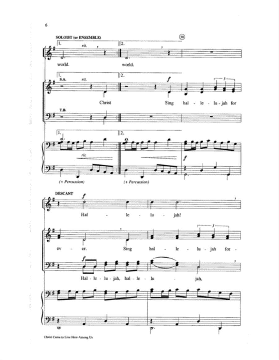 Christ Came to Live Here Among Us Choir scores gallery preview page 6