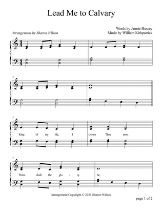 Book cover for Lead Me to Calvary (Two Octave, Early-Intermediate Piano Solo)
