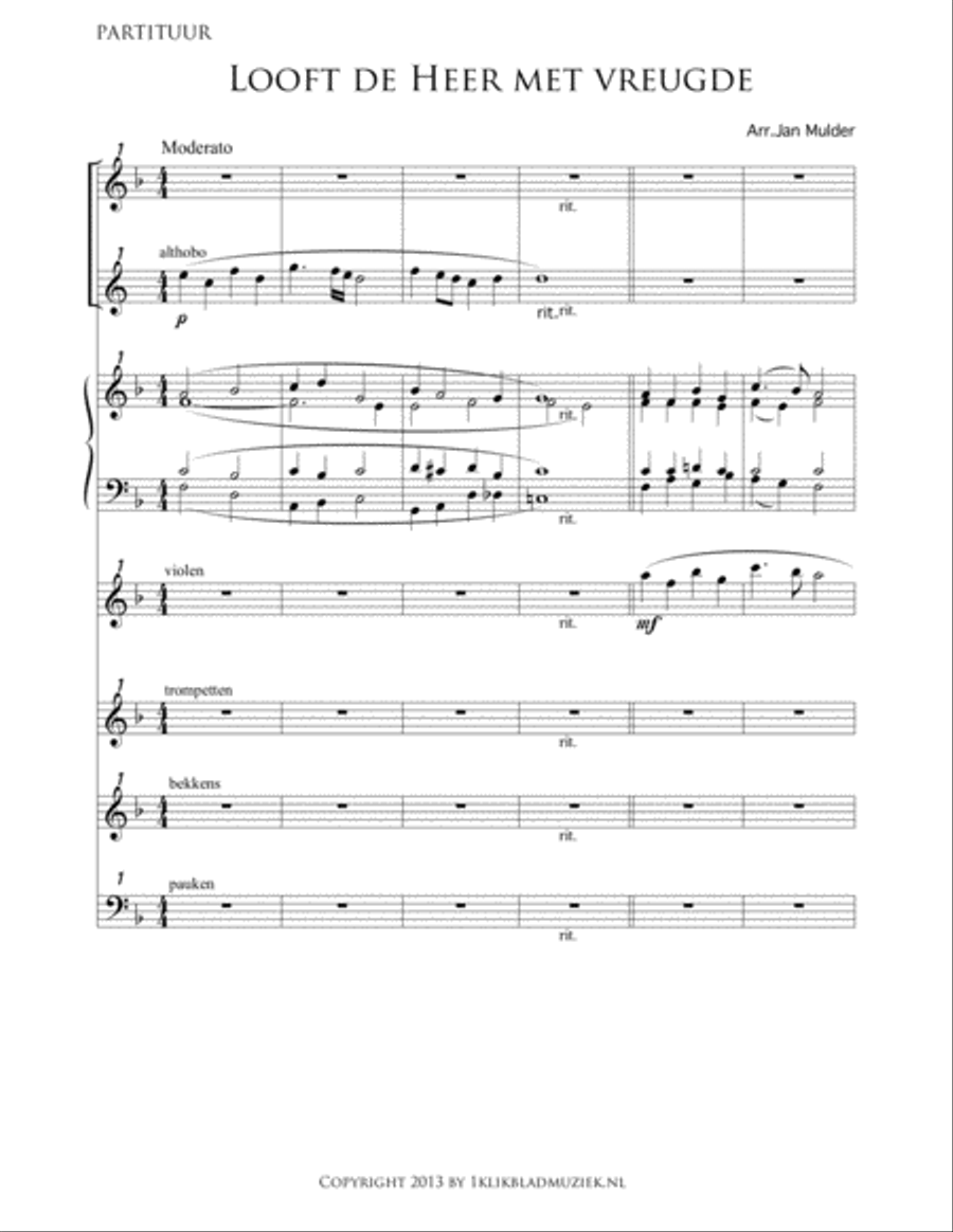 Looft De Heer met Vreugde Oboe scores gallery preview page 1