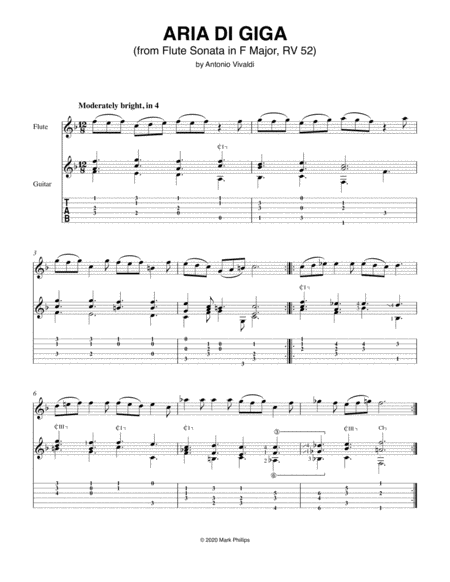 Aria di giga (from Flute Sonata in F Major, RV 52) image number null
