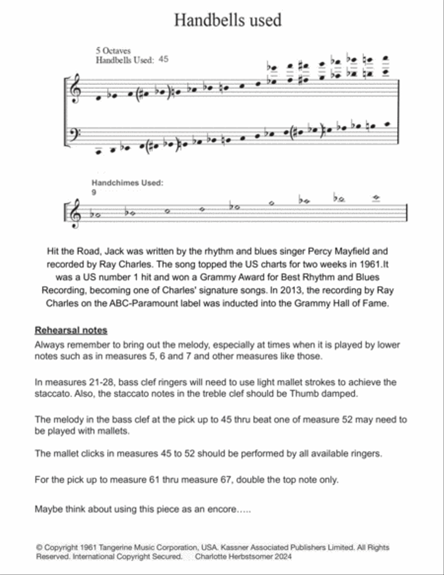 Hit The Road Jack Handbell Choir scores gallery preview page 2