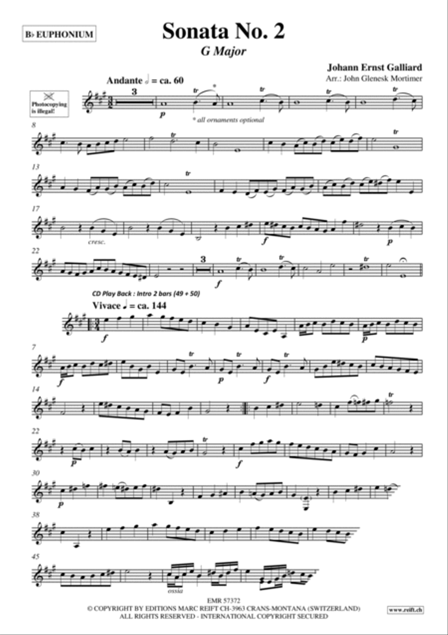 Sonata No. 2 Euphonium scores gallery preview page 3
