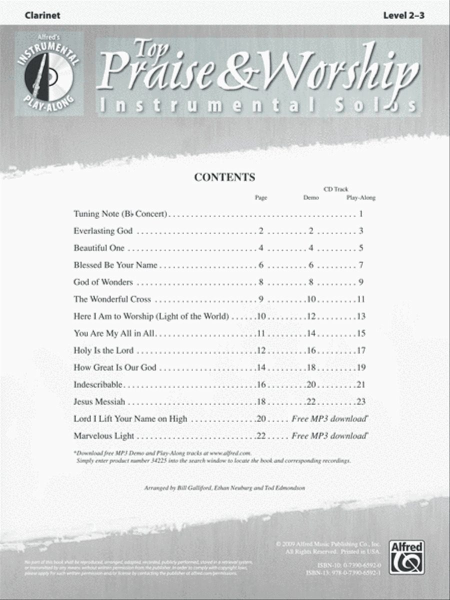 Top Praise & Worship Instrumental Solos Clarinet Solo scores gallery preview page 5