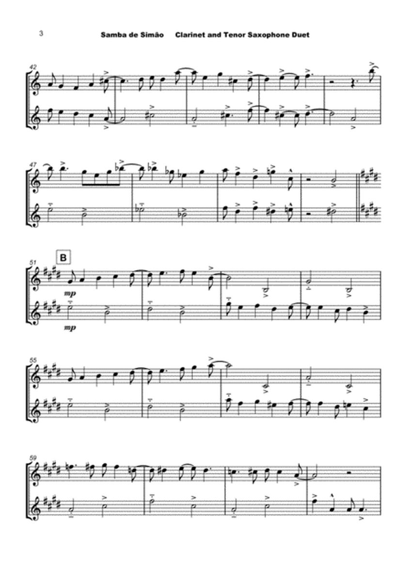 Samba de Simão, for Clarinet and Tenor Saxophone Duet