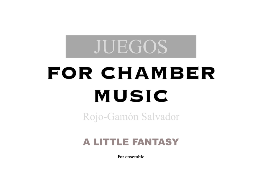 JUEGOS For ensemble Chamber Orchestra scores gallery preview page 1
