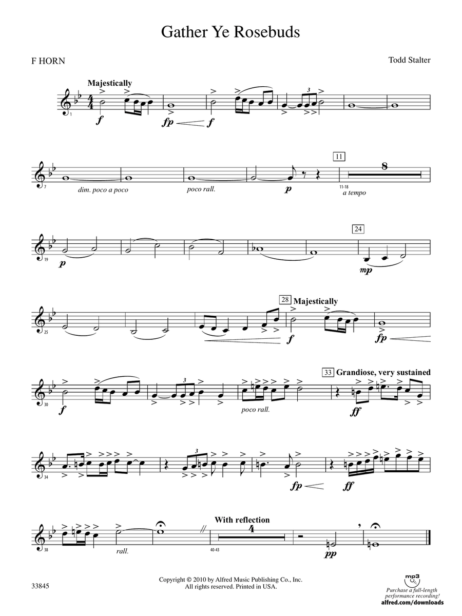 Gather Ye Rosebuds: 1st F Horn