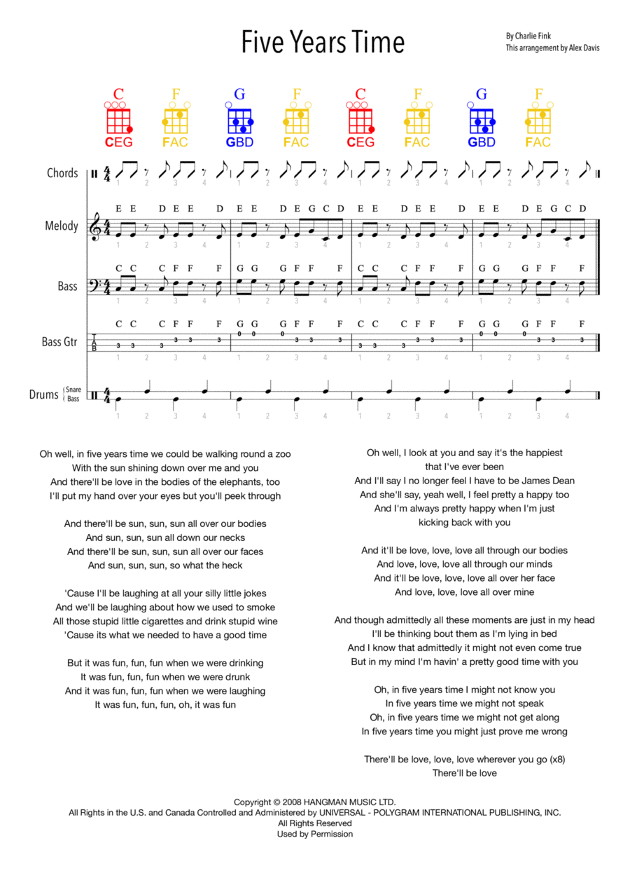 5 Years Time Large Ensemble scores gallery preview page 1