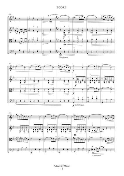 Paderewsky Minuet (For String Quartet) image number null
