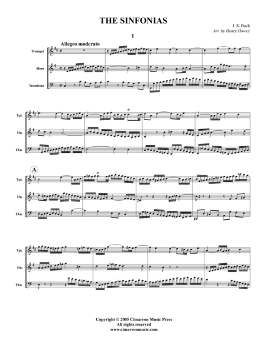 Sinfonias Brass Trio scores gallery preview page 1
