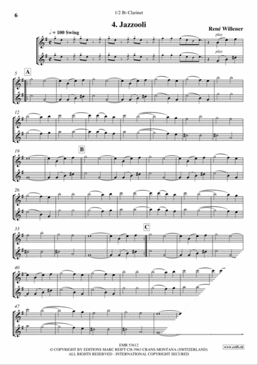 Bella Ciao Clarinet Duet scores gallery preview page 6