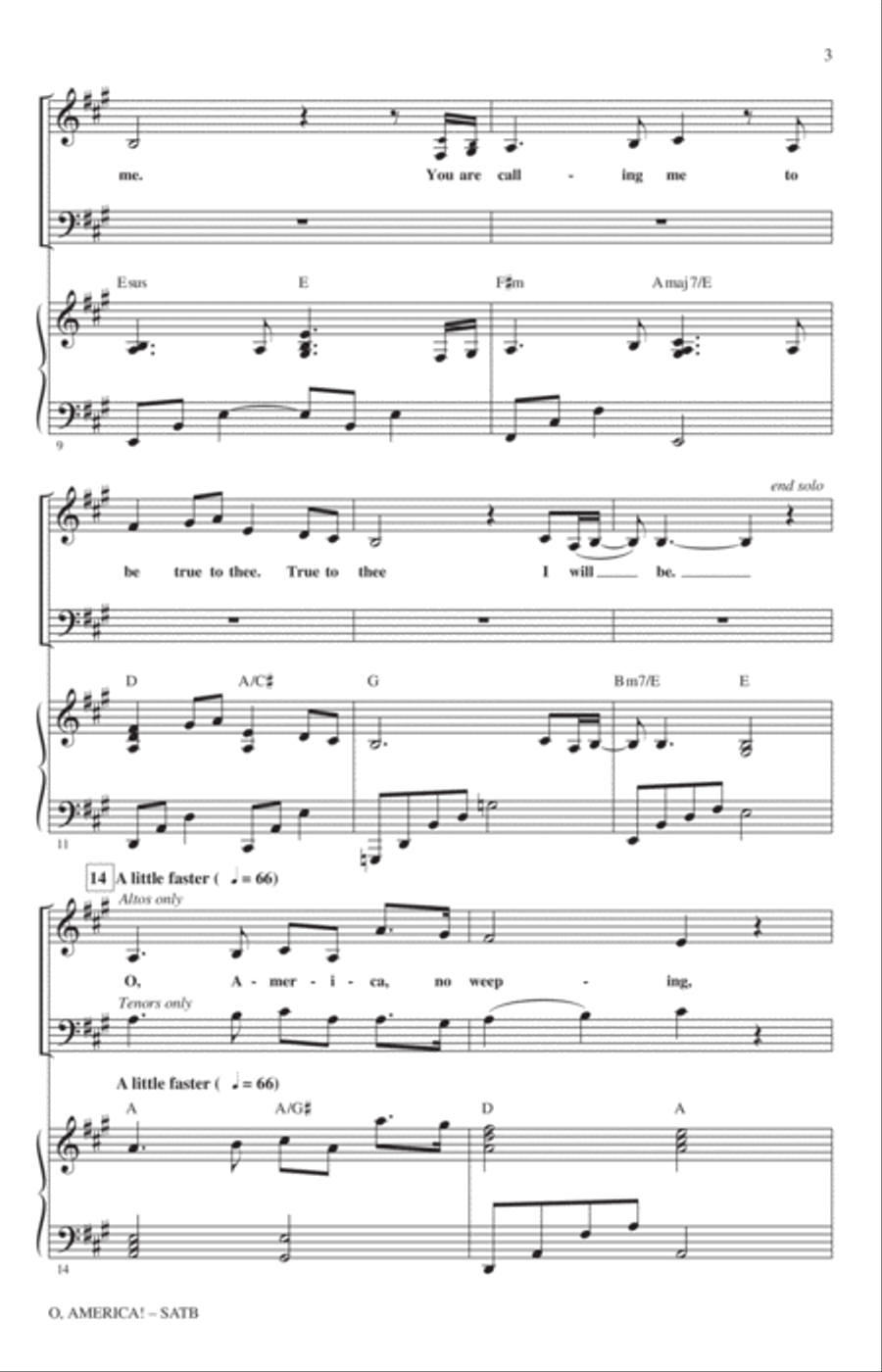 O, America! O, America! 4-Part scores gallery preview page 2