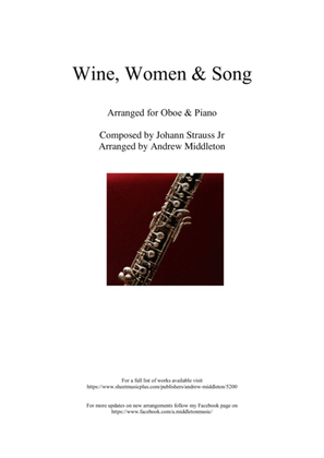 Book cover for Wine, Women and Song arranged for Oboe and Piano