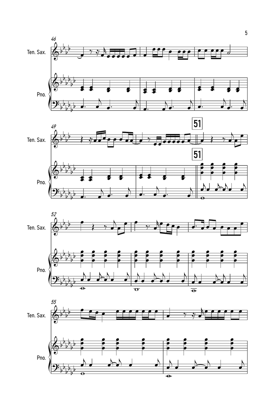 Exile Tenor Saxophone scores gallery preview page 5