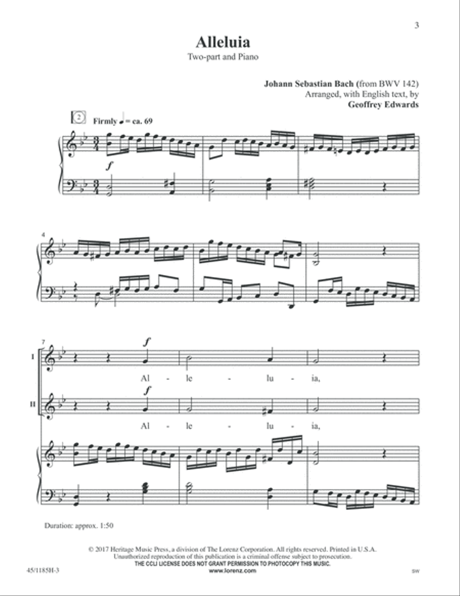 Bach for Young Voices 2-Part scores gallery preview page 3