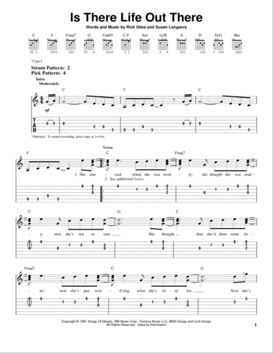 Is There Life Out There Electric Guitar scores gallery preview page 1