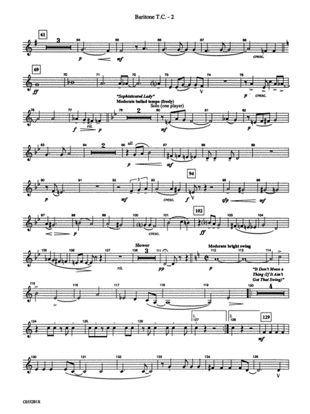 Duke Ellington! (Medley for Concert Band): Baritone T.C.