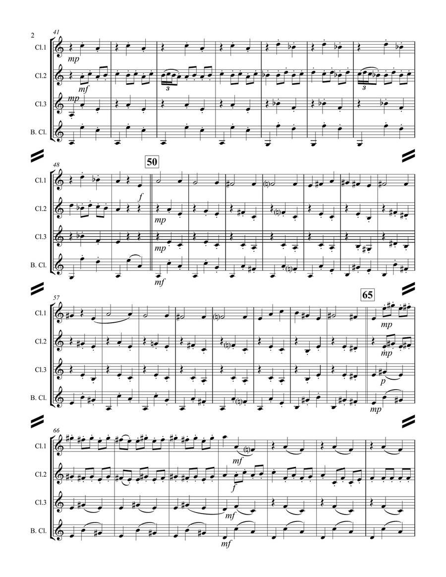 Danse Macabre (for Clarinet Quartet) Clarinet Quartet scores gallery preview page 3