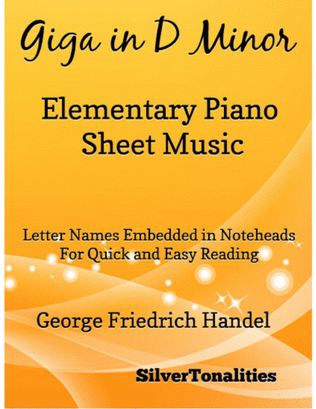 Giga in D Minor Elementary Piano Sheet Music